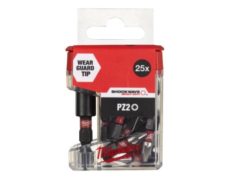 MILWAUKEE KOŃCÓWKA PZ2 x 25mm/25szt. ShW + UCHWYT MAGNETYCZNY 60mm....