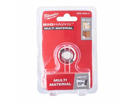 MILWAUKEE OTWORNICA BIG HAWG  25mm MULTI MATERIAL - 2