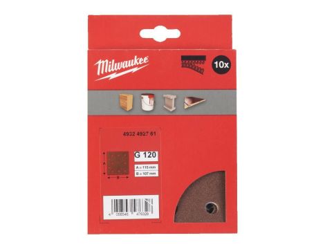 MILWAUKEE PAPIER ŚCIERNY 115mm x 107mm 10 OTWORÓW P80 /10szt.