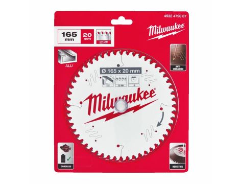 MILWAUKEE PIŁA TARCZOWA 165x20x2,2x52z ALUMINIUM