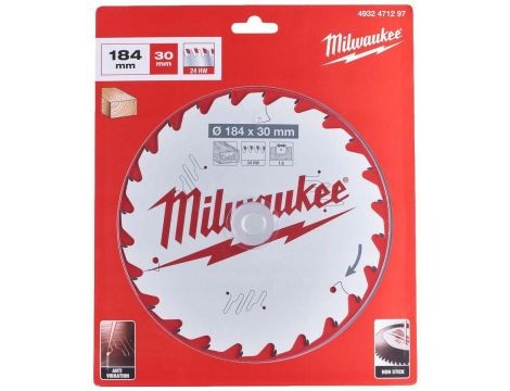 MILWAUKEE PIŁA TARCZOWA 184x30x1,6x24z DREWNO - SZYBKIE CIĘCIE CSB P W