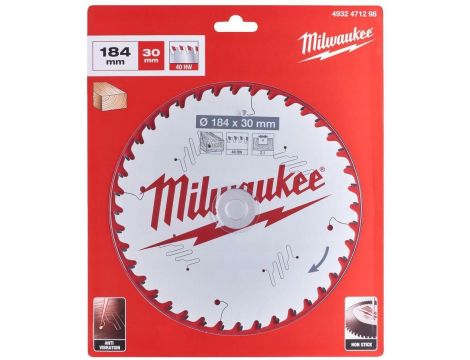 MILWAUKEE PIŁA TARCZOWA 184x30x2,1x40z DREWNO - SZYBKIE CIĘCIE CSB P W