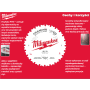 MILWAUKEE PIŁA TARCZOWA 190x30x2,1x48z DREWNO - CZYSTE CIĘCIE CSB P W - 2