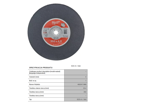 MILWAUKEE TARCZA M. 350x4,0mm x 41 PRO+... CUTWSCS
