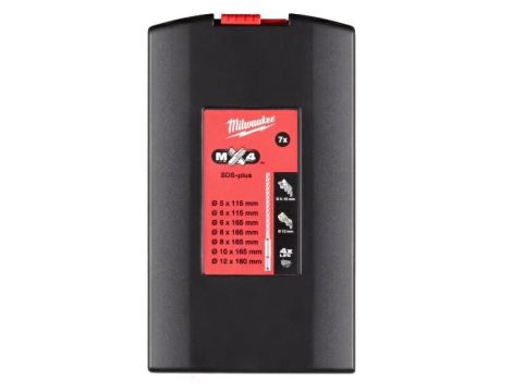 MILWAUKEE WIERTŁO SDS PLUS MX4 KPL. 7szt