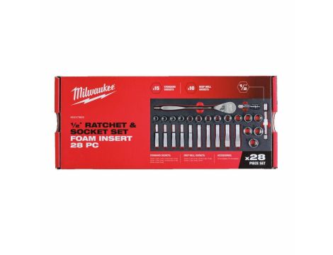 MILWAUKEE WKŁADKA PIANKOWA Z GRZECHOTKĄ  I NASADKAMI 1/2" - DO WÓZKÓW NARZĘDZIOWYCH %%%