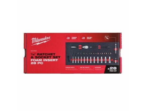 MILWAUKEE WKŁADKA PIANKOWA Z GRZECHOTKĄ  I NASADKAMI 1/4" - DO WÓZKÓW NARZĘDZIOWYCH %%%