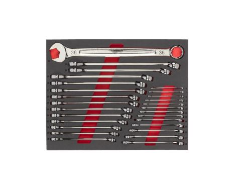 MILWAUKEE WKŁADKA PIANKOWA Z KLUCZAMI PŁASKO-OCZKOWYMI MAXBITE™ 27SZT. - DO WÓZKÓW NARZĘDZIOWYCH