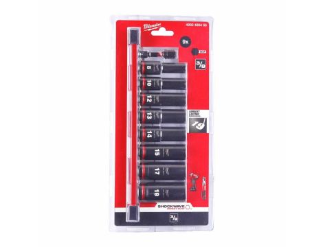 MILWAUKEE ZESTAW NASADEK UDAROWYCH 3/8" DŁUGICH 9szt.