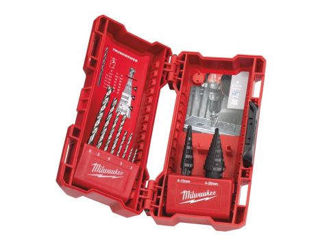 MILWAUKEE ZESTAW WIERTEŁ STOPNIOWYCH I WIERTEŁ HSS-G THUNDERWEB 10 szt.