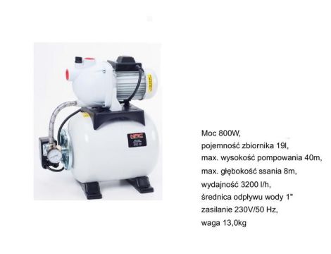 NAC HYDROFOR  800W ZBIORNIK 19L 3200l/h - 2
