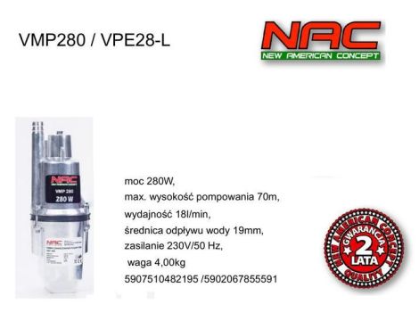 NAC POMPA MEMBRANOWA 280W/VPE28-L .