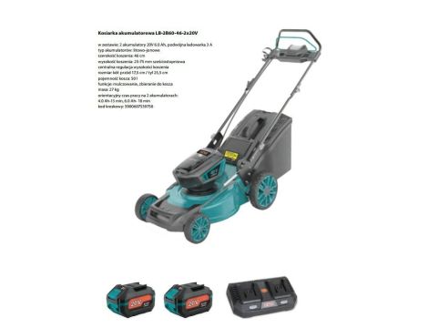 NAC.KOSIARKA AKUMULATOROWA 2x20V 40cm 2x4Ah