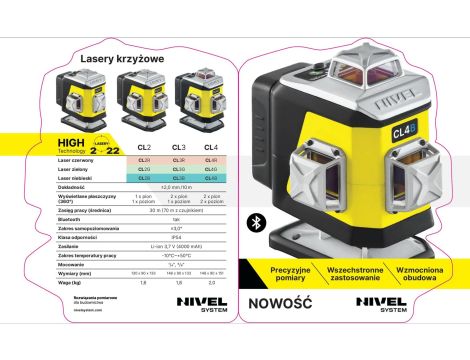 NIVEL SYSTEM LASER PŁASZCZYZNOWY CL2B 2x360° NIEBIESKI