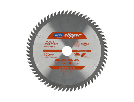 NORTON PIŁA TARCZOWA 165mm x 20mm x 64z DREWNO I KOMPOZYTY ATB (2,6 / 1,6)