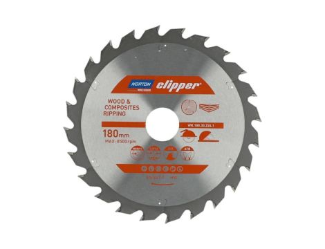 NORTON PIŁA TARCZOWA 180mm x 30mm x 24z DREWNO I KOMPOZYTY ATB (2,8 / 1,8)
