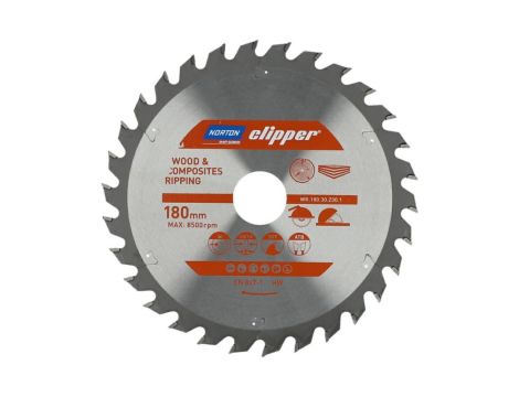 NORTON PIŁA TARCZOWA 180mm x 30mm x 30z DREWNO I KOMPOZYTY ATB (2,8 / 1,8)