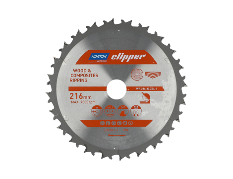 NORTON PIŁA TARCZOWA 216mm x 30mm x 24z DREWNO I KOMPOZYTY ATB Neg (2,8 / 1,8)