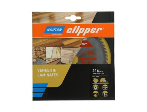 NORTON PIŁA TARCZOWA 216mm x 30mm x 60z LAMINATY I FORNIR (2,3/1,8) - 2