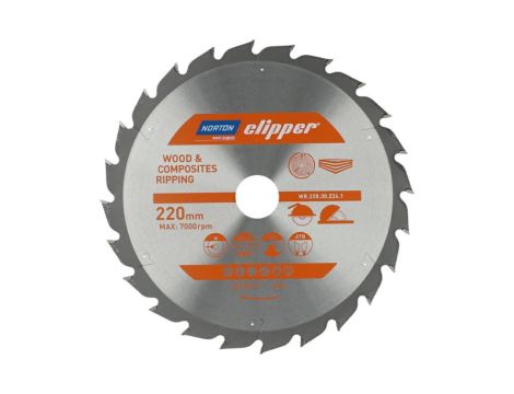 NORTON PIŁA TARCZOWA 220mm x 30mm x 24z DREWNO I KOMPOZYTY ATB (2,8 / 1,8)