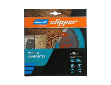 NORTON PIŁA TARCZOWA 220mm x 30mm x 24z DREWNO I KOMPOZYTY ATB (2,8 / 1,8) - 2
