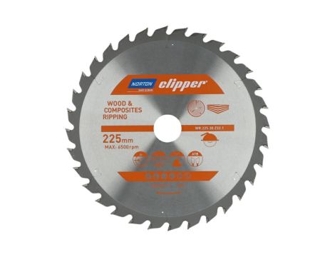 NORTON PIŁA TARCZOWA 225mm x 30mm x 32z DREWNO I KOMPOZYTY ATB (2,6 / 1,6)