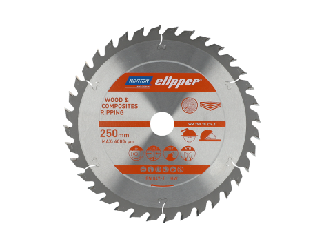 NORTON PIŁA TARCZOWA 250mm x 30mm x 36z DREWNO I KOMPOZYTY ATB (3,2 / 2,2)