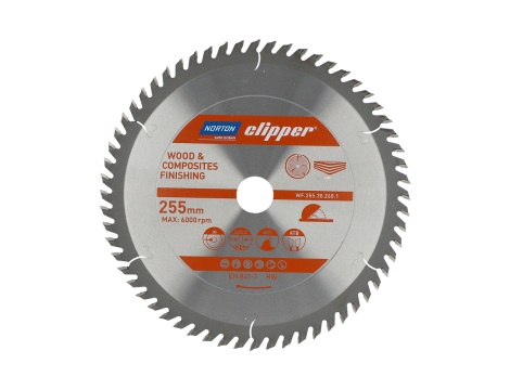 NORTON PIŁA TARCZOWA 255mm x 30mm x 60z DREWNO I KOMPOZYTY ATB (3,2 / 2,2)