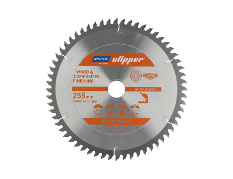 NORTON PIŁA TARCZOWA 255mm x 30mm x 60z DREWNO I KOMPOZYTY ATB Neg (3,2 / 2,2)