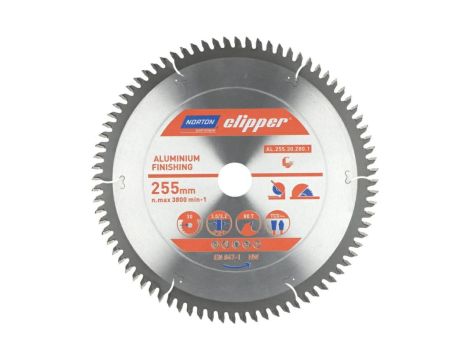 NORTON PIŁA TARCZOWA 255mm x 30mm x 80z ALUMINUM (3,0/2,2)
