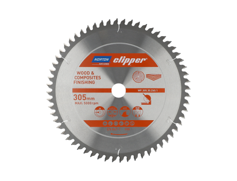 NORTON PIŁA TARCZOWA 305mm x 30mm x 60z DREWNO I KOMPOZYTY ATB Neg (3,2 / 2,2)