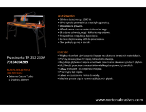 NORTON.PRZECINARKA DO GLAZURY TR252 DŁUGOŚĆ CIĘCIA 1200mm, 1500W - image 2