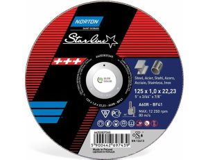 NORTON TARCZA STARLINE 125 x 1.0 x 22mm A60R DO METALU