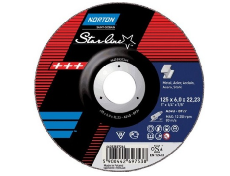 NORTON TARCZA STARLINE 125 x 6.0 x 22mm A24Q DO METALU