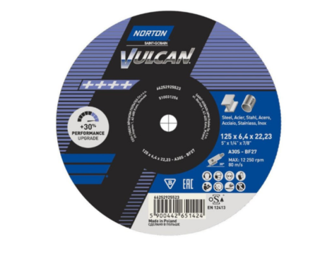 NORTON TARCZA VULCAN 125 x 6.4 x 22.2mm A30P DO METALU