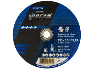 NORTON TARCZA VULCAN 230 x 1.9 x 22.2mm A46S DO METALU
