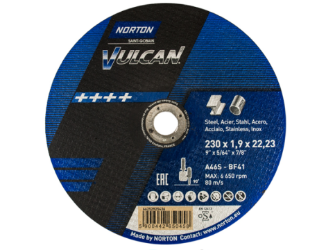 NORTON TARCZA VULCAN 230 x 1.9 x 22.2mm A46S DO METALU