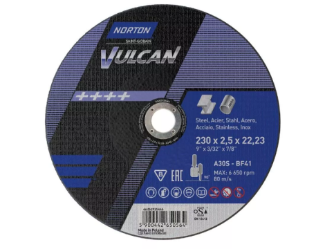 NORTON TARCZA VULCAN 230 x 2.5 x 22.2mm A30S DO METALU