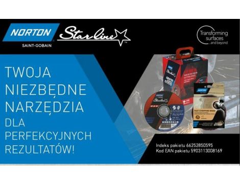 NORTON TARCZA.STARLINE 125mmx1,0/100szt WIADERKO+ŚCIERNICA WŁÓKNINOWA