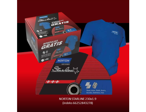 NORTON TARCZA.STARLINE 230mmx1,9mm /50 szt. + KOSZULKA
