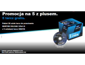 NORTON TARCZA.VULCAN 125 x 1,6 50szt.+5 GRATIS