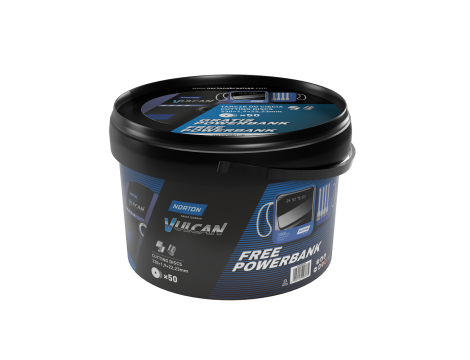 NORTON TARCZA.VULCAN 230 x 1,9 WIADERKO 50/szt. A46S DO METALU+POWERBANK GRATIS