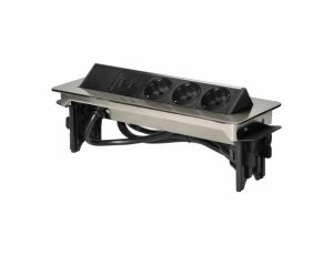 ORNO GNIAZDA WPUSZ. W BLAT 3X2P+Z (SCHUKO) USBx2 NIKLO