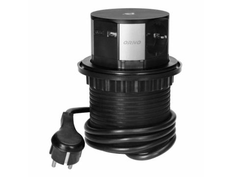 ORNO GNIAZDO MEBLO WYS Z BLATU 3x2P+Z, USB x2