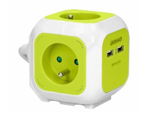 ORNO PRZEDŁ KOSTKA 4x2P+Z 2xUSB ...