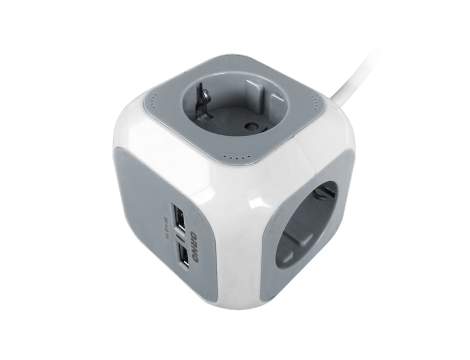 ORNO PRZEDŁUŻACZ BIURO 4xGNIAZDA 2xUSB PRZEWÓD 1,4m BIAŁY  && ...