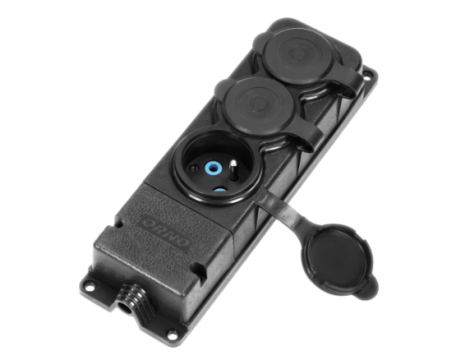 ORNO ROZGAŁĘŹNIK BRYZGOSZCZELNY I ODPORNY NA UDERZENIA IP44, 3x GNIAZDA 2P+Z, GUMOWY, UNIEPALNIONY  && - 2