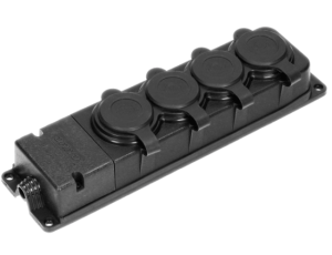 ORNO ROZGAŁĘŹNIK BRYZGOSZCZELNY I ODPORNY NA UDERZENIA IP44, 4x GNIAZDA 2P+Z, GUMOWY, UNIEPALNIONY  &&