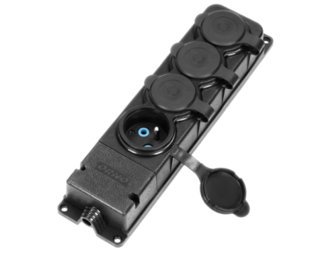 ORNO ROZGAŁĘŹNIK BRYZGOSZCZELNY I ODPORNY NA UDERZENIA IP44, 4x GNIAZDA 2P+Z, GUMOWY, UNIEPALNIONY  && - 2