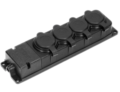 ORNO ROZGAŁĘŹNIK BRYZGOSZCZELNY I ODPORNY NA UDERZENIA IP44, 4x GNIAZDA 2P+Z, GUMOWY, UNIEPALNIONY  &&